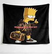 Bart Simpson LV Monogram Flannel Throw 354
